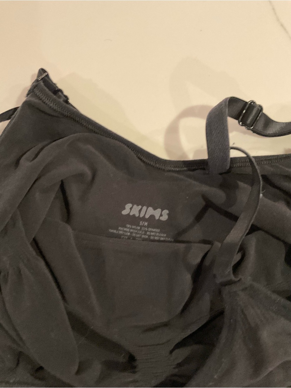 Skims Black seamless sculpt bodysuit